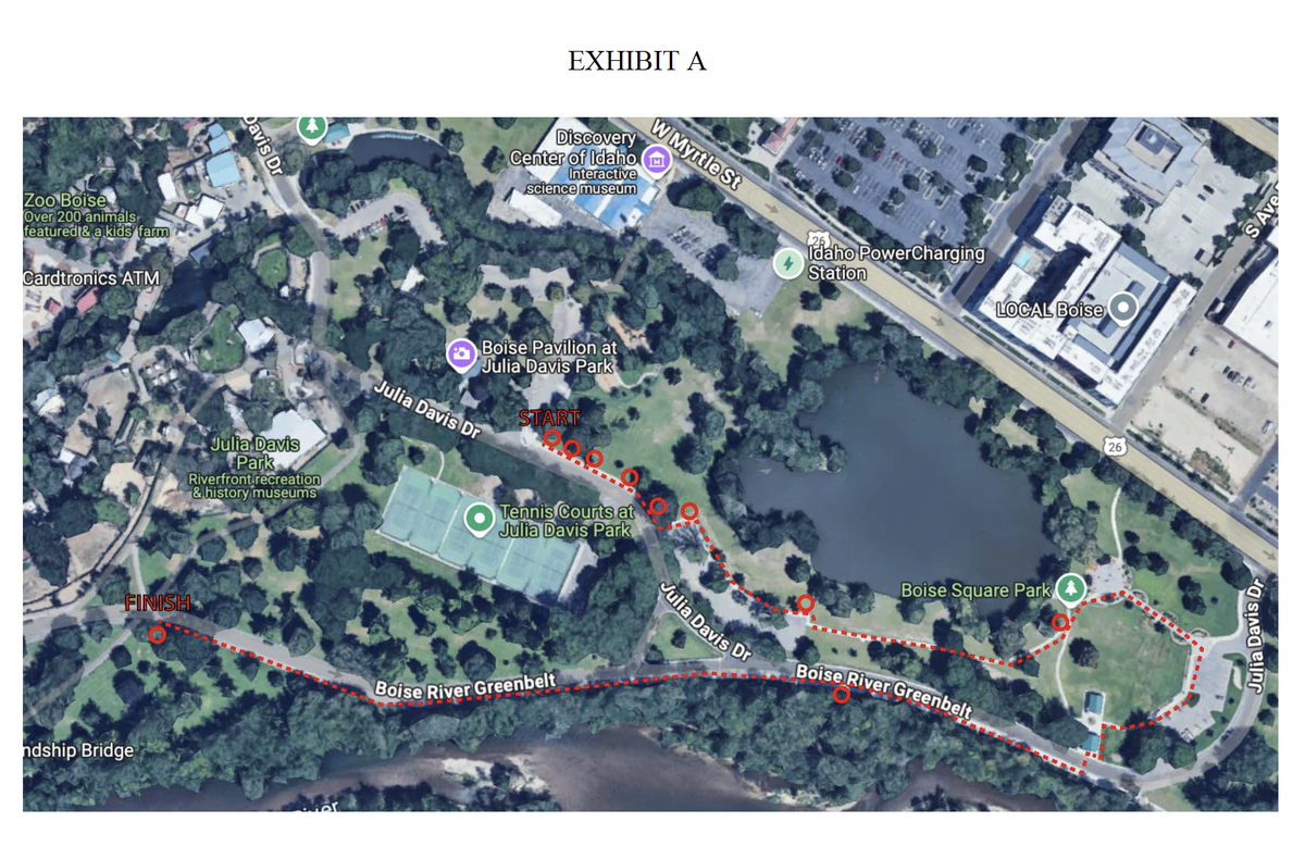 A map of the new Planet Walk, set to open in the spring. It is designed to place the planets at distances roughly to scale with their place in the solar system.
