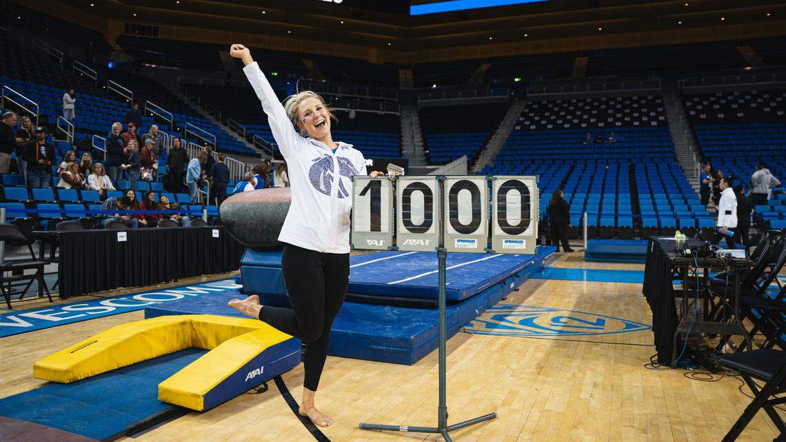 Boise State gymnast Courtney Blackson scored a perfect 10.0 on vault during the second round of the NCAA Regional Championships in Los Angeles on March 31.