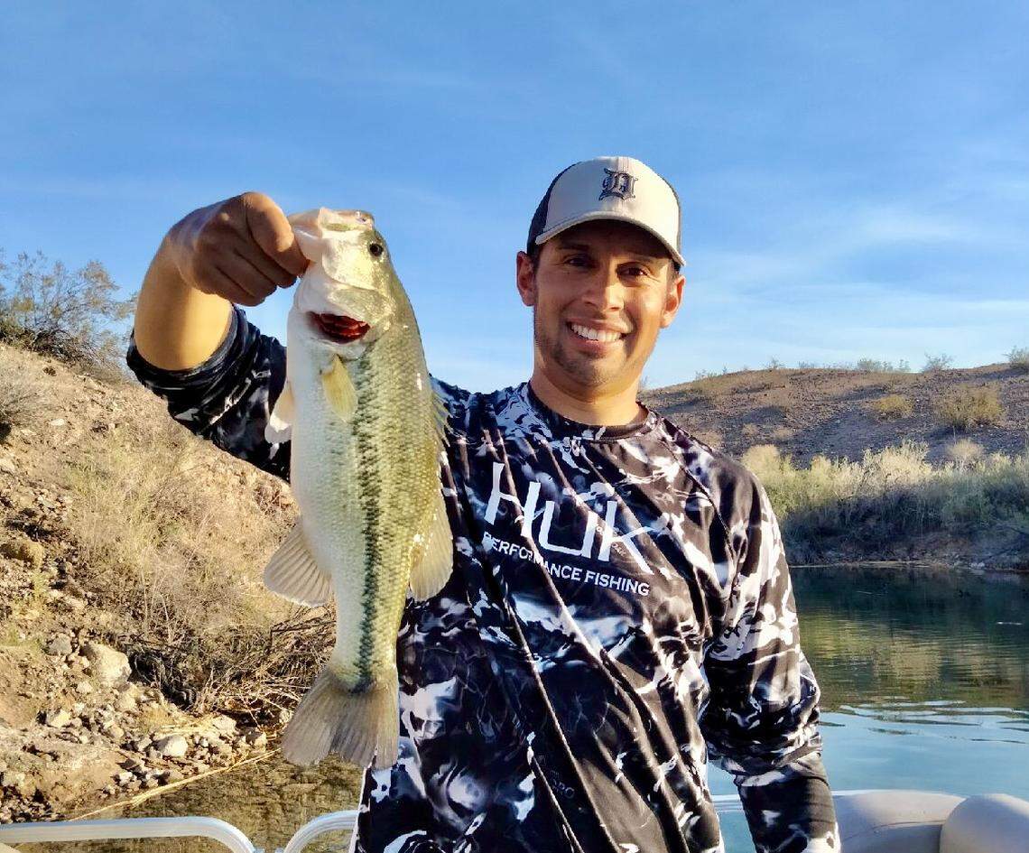 This largemouth bass completed the Havasu Grand Slam for fishing columnist Jordan Rodriguez. To book your own trophy adventure at Lake Havasu, contact Nick Young Outdoors at (541) 709-1542.