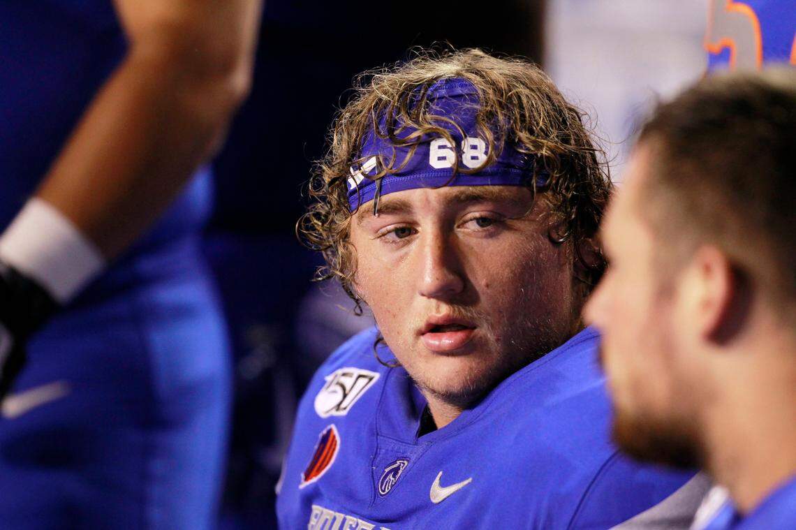 Boise State offensive lineman Jake Stetz enrolled at the school hoping to get a chance to join the football team. That opportunity came in his second semester, after he transformed his body.