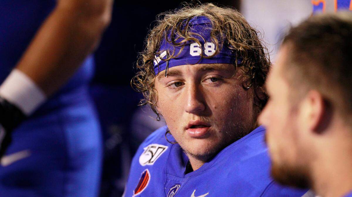 Boise State offensive lineman Jake Stetz was a second-team All-Mountain West pick in 2020 and 2021.