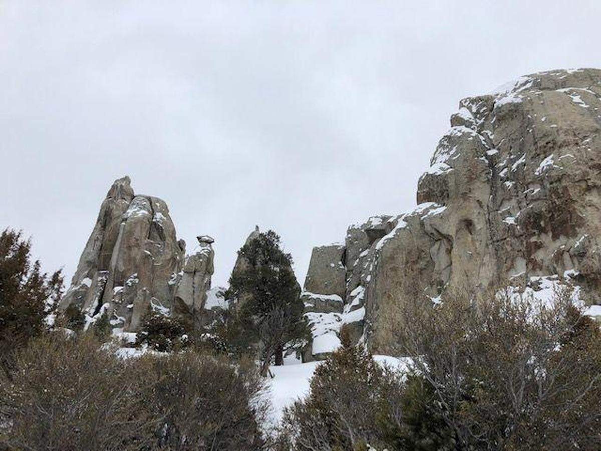 Incisor Rock stands in the afternoon light Feb. 25 in City of Rocks National Reserve.