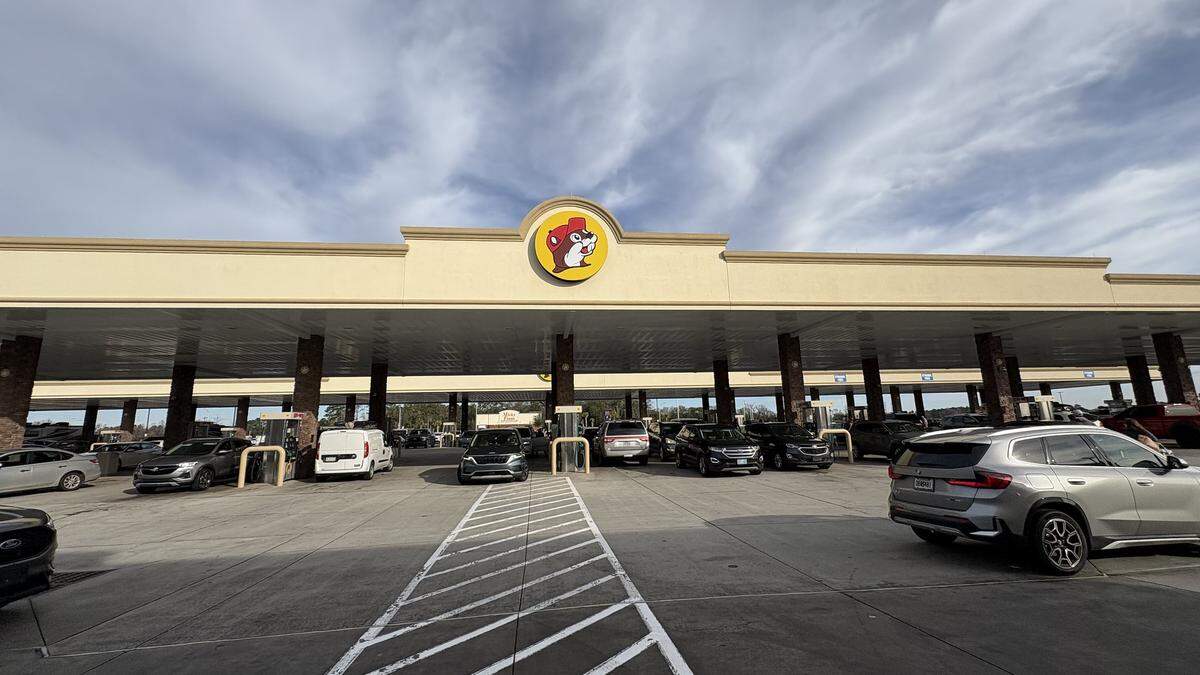 Gasoline pumps at a Buc-ee’s travel center in South Carolina.