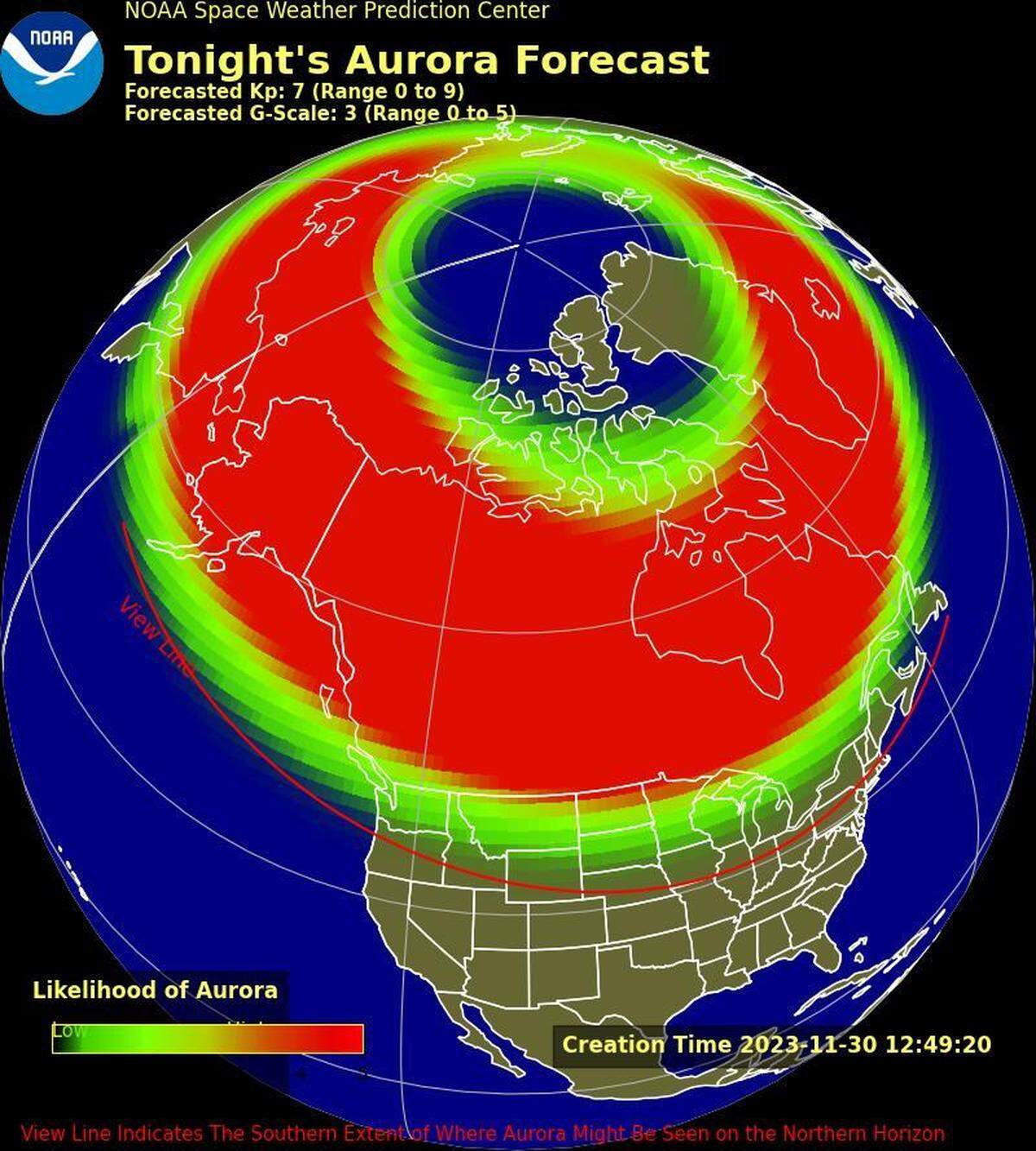 Although the Northern Lights themselves may not be directly over Boise, they should still be viewable to the north if cloud cover breaks.