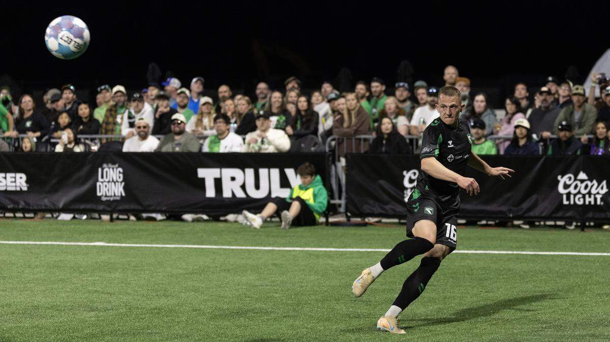 AC Boise’s Jake Crull clears the ball from his own end Saturday. 