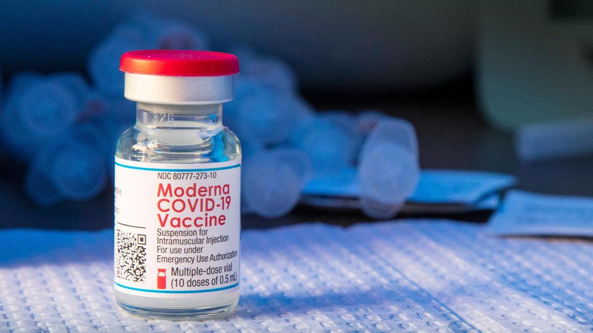 Doses of the Moderna COVID-19 vaccine are prepared for delivery in March.