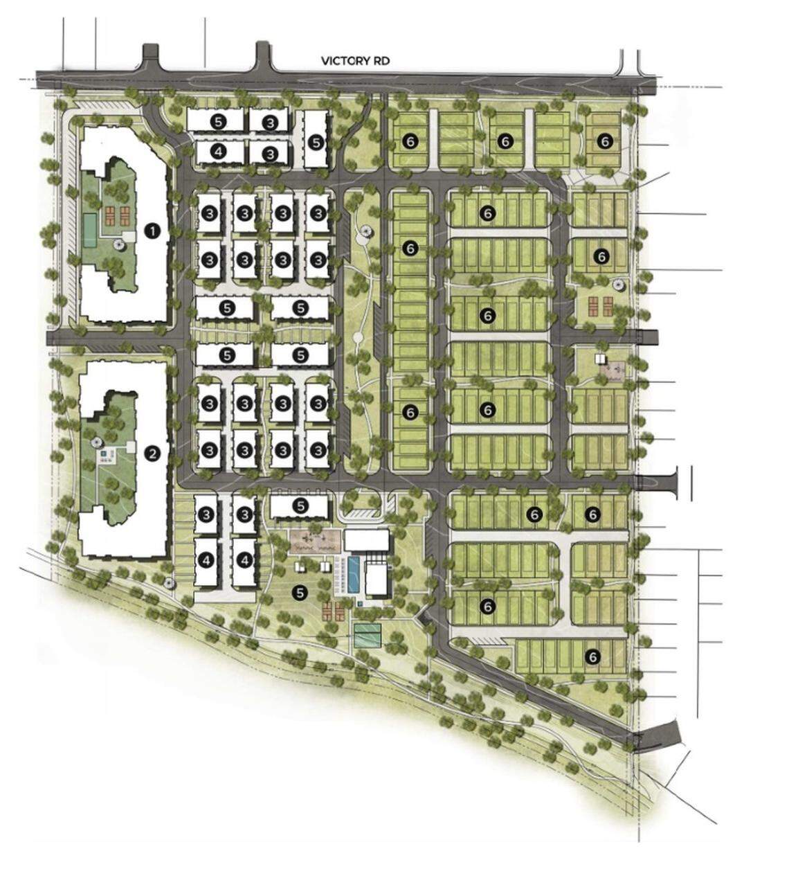 This map shows a proposed 800-unit housing development east of South Vista Avenue and south of West Victory Road. Layton Construction has presented this map to the Vista Neighborhood Association but it hasn’t yet been submitted to the city of Boise.