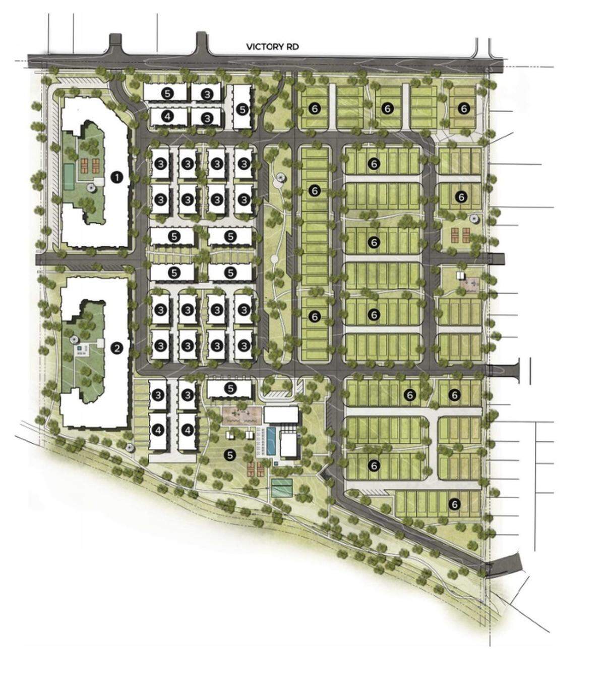 This map shows a proposed 800-unit housing development east of South Vista Avenue and south of West Victory Road. Layton Construction has presented this map to the Vista Neighborhood Association but it hasn’t yet been submitted to the city of Boise.