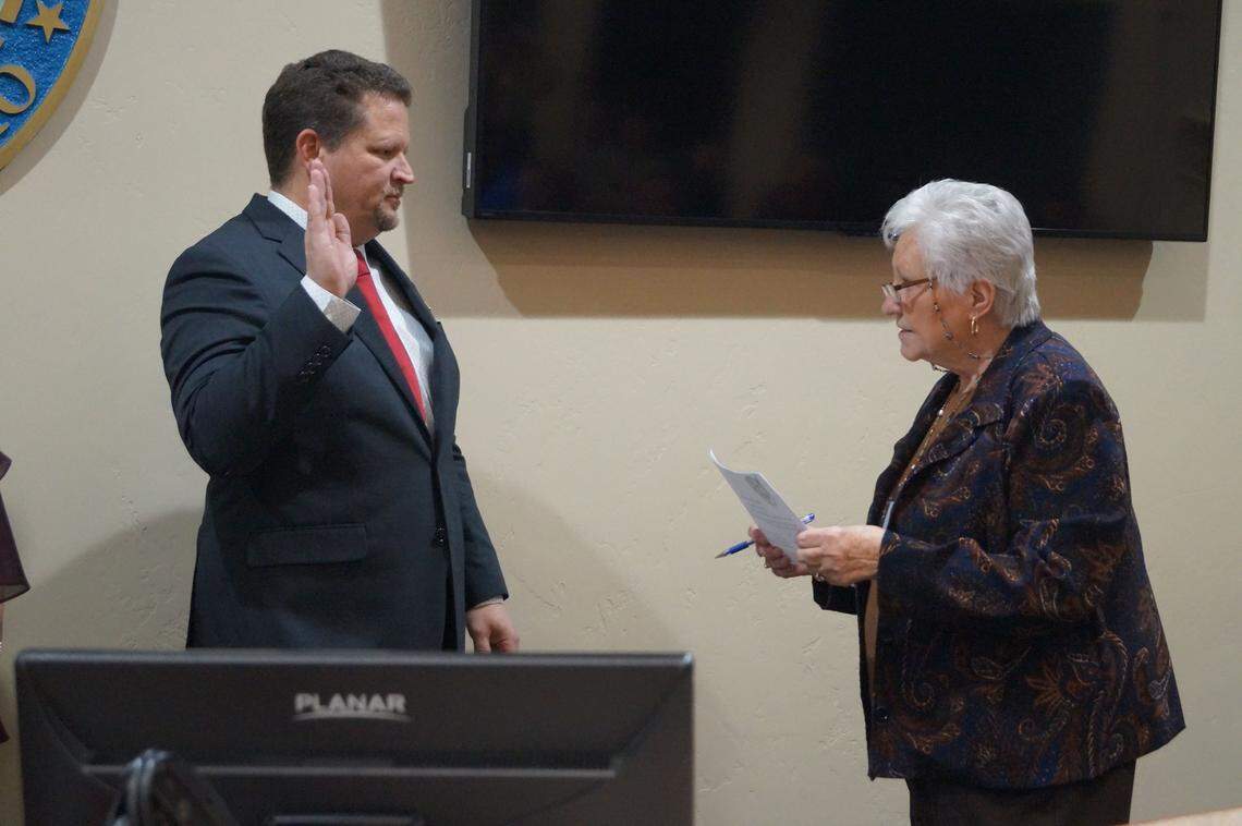 Jason Pierce was sworn as Eagle’s new mayor on Jan. 14. He has taken aim at many of the initiatives of former Mayor Stan Ridgeway.