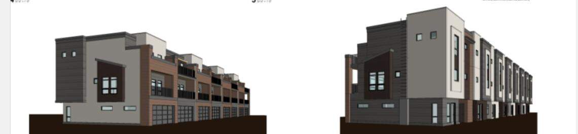 The Fairview Row Townhomes will be 2,067 square feet each, with balconies and two car garages.