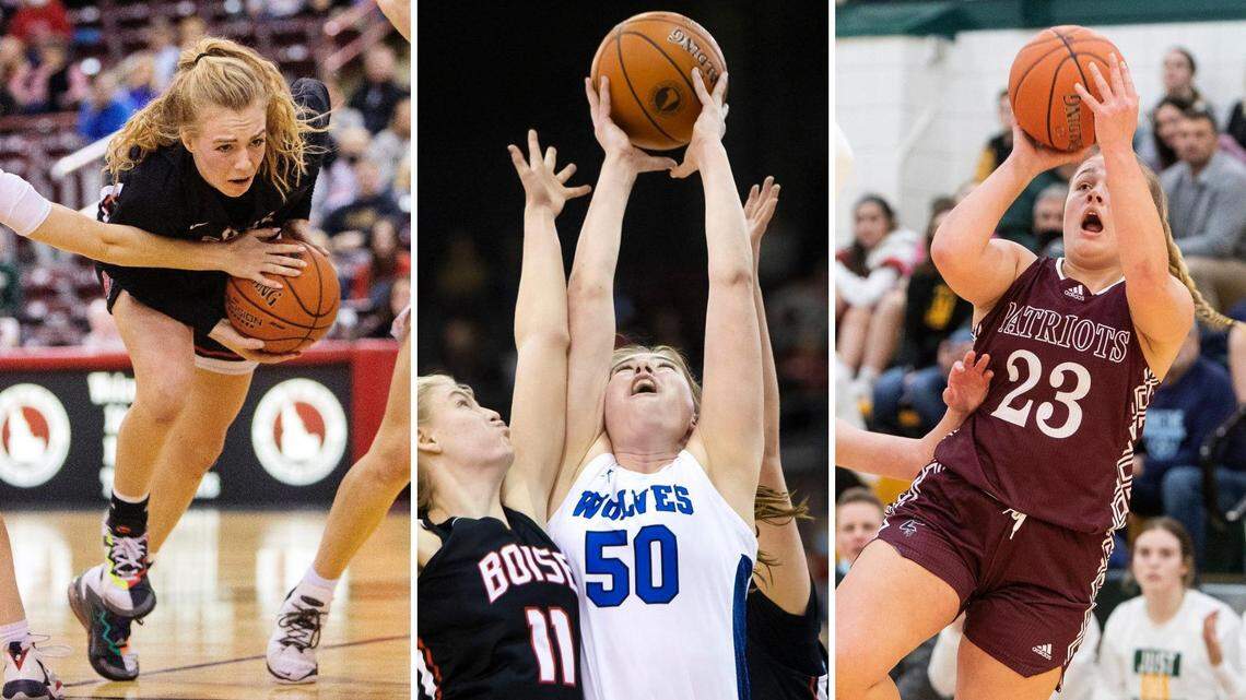 From left to right, Boise’s Avery Howell, Timberline’s Sophie Glancey and Centennial’s Annie Stinar were all voted to their all-conference teams.