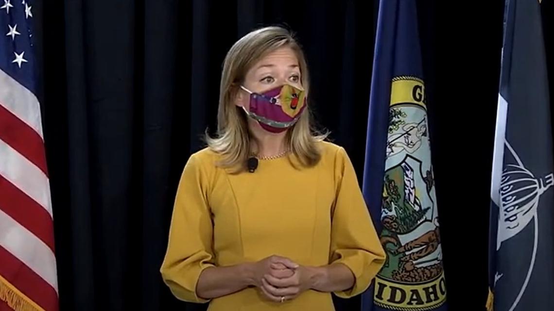 Boise Mayor Lauren McLean, seen in this file photo delivering the 2021 State of the City address, traveled to Chicago in November with the city public works director and economic development director. For what reason? The city won’t disclose it.