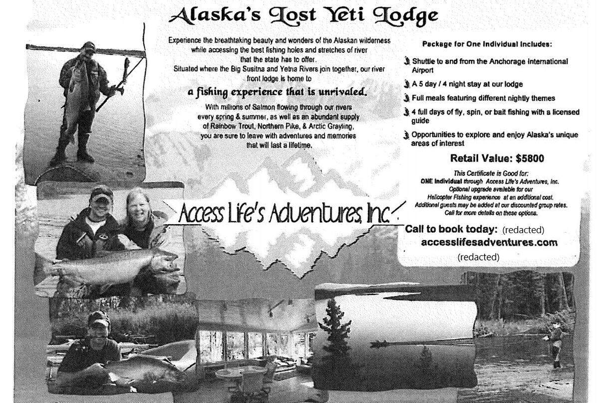 A wild sheep conservation group’s auction last year included this Alaskan fishing trip, donated by Access Life’s Adventures. The person who won the package filed a complaint to the Idaho Attorney General’s Office, saying he paid a $2,900 deposit to add family members to his trip but, when he tried to book the trip, couldn’t reach the company or its owners.