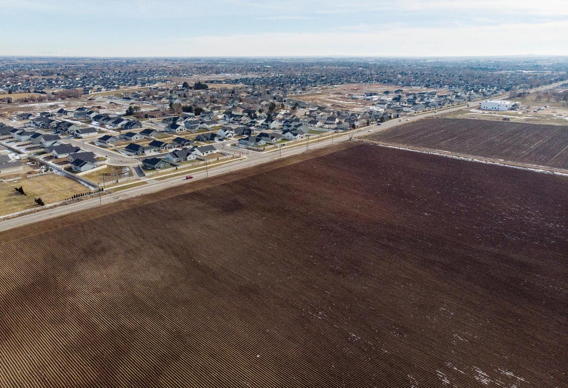 Farmland for sale off of Ten Mile Road in Kuna is adjacent to Cazador, a new single-family home development.