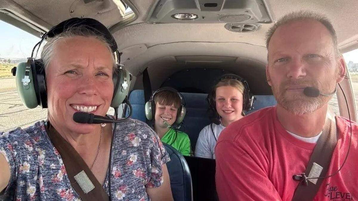 The Palmer family: Earl and Cindy, and their children Amelia and Aeron. Amelia was killed in a plane crash Monday night; the other three family members are all hospitalized.