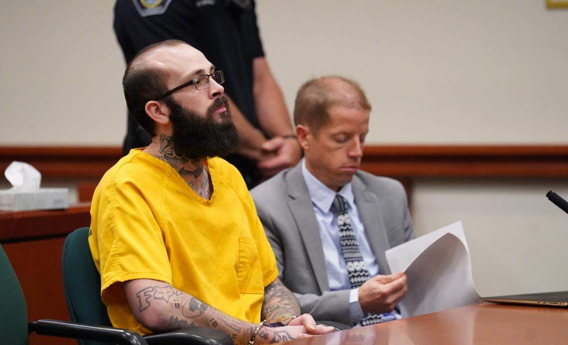 Nicholas Umphenour, 30, appears in court for sentencing in the Boise hospital ambush that allowed Skylar Meade to escape custody from the Idaho Department of Correction. 