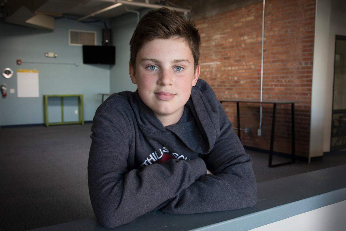 Simon Richardson, 13, is an eighth-grader at Foothills School.