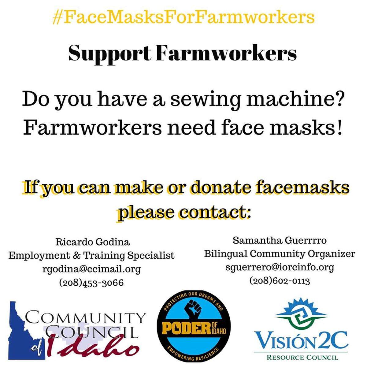 Face Masks for Farmworkers