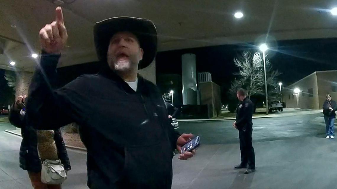 Ammon Bundy occupies the emergency arrival port at St. Luke’s Hospital and refuses to leave after being warned that he is trespassing in this 2022 file photo.