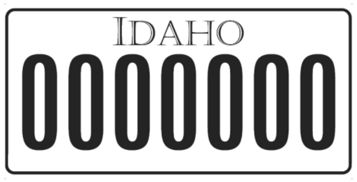 The new black-and-white plate for Idaho drivers will become available on July 1.