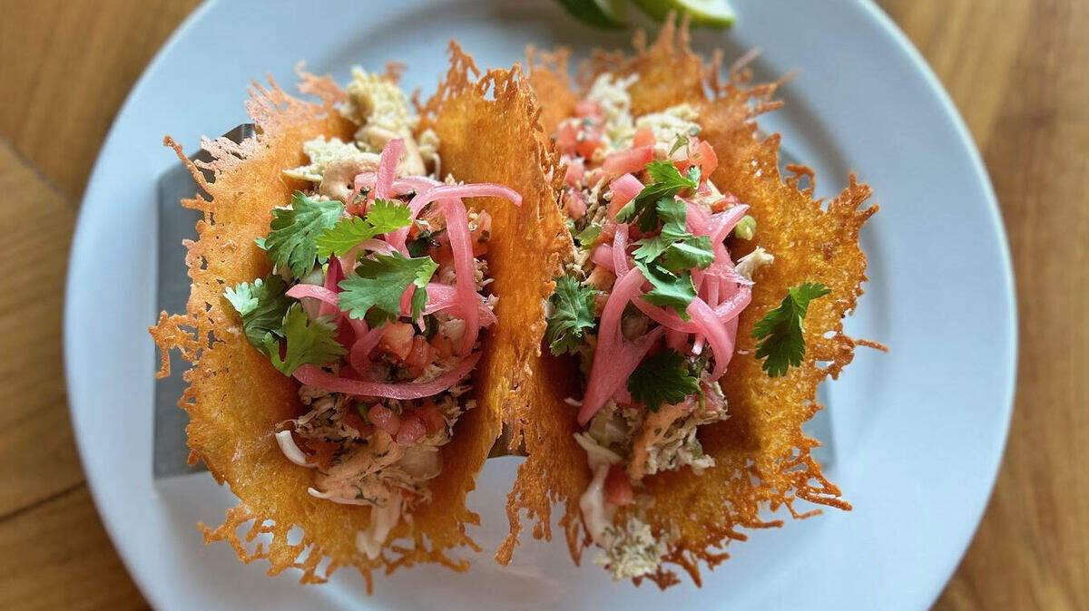 Vampire Chicken tacos are a tasty highlight at Zen Baja. (Note: They’re served in foil, rather than on a traditional plate, at the fast-casual restaurant, and come with sides of black beans and cilantro lime rice.)