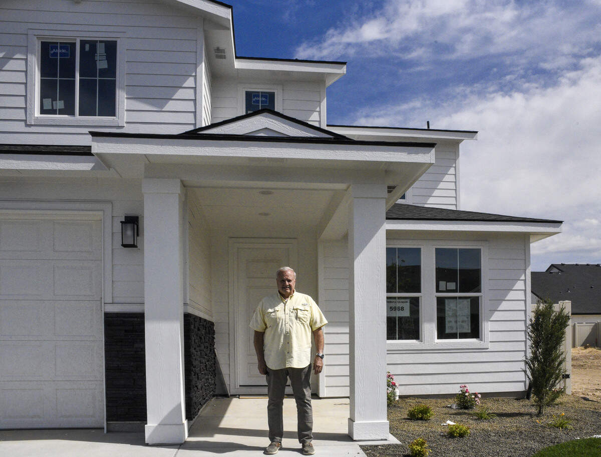Terry Peterson stands outside his under-construction home in Meridian in 2026. His family plans to house three generations under one roof.
