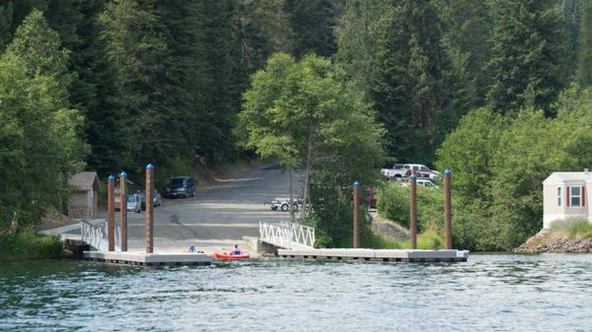 The boat launch at Sun Up Bay at Lake Coeur d’Alene. 