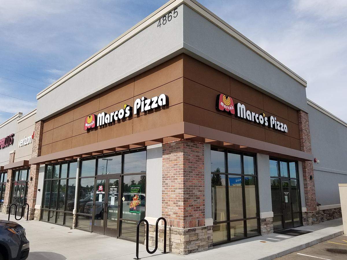 Marco’s Pizza is located across from a Wal-Mart in Meridian.