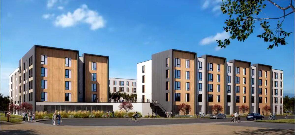 A view of what an affordable housing development on Denton Street, in the Liberty Park neighborhood, would look like.