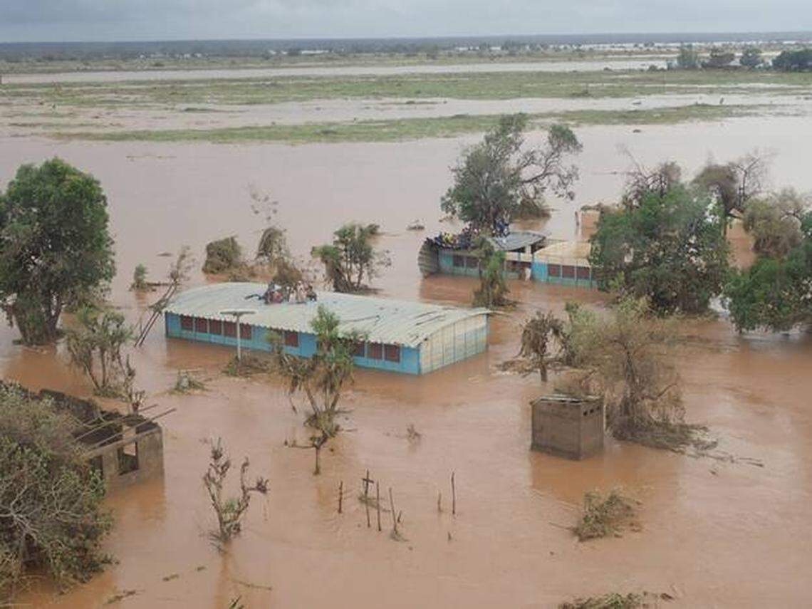Cyclone Idai flooded several regions of central Mozambique, leaving homes and roadways submerged underwater.