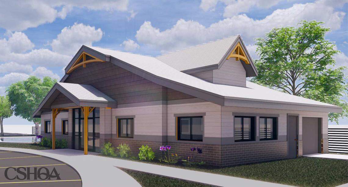 Rhino Investments, the Livermore, California, firm that is redeveloping Karcher Mall, wants to build 288 apartments on the site. This is a rendering of the proposed clubhouse building.