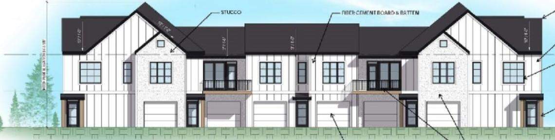 Most of the buildings in the Bridgetower Multifamily project will be two stories, with one three-story building.