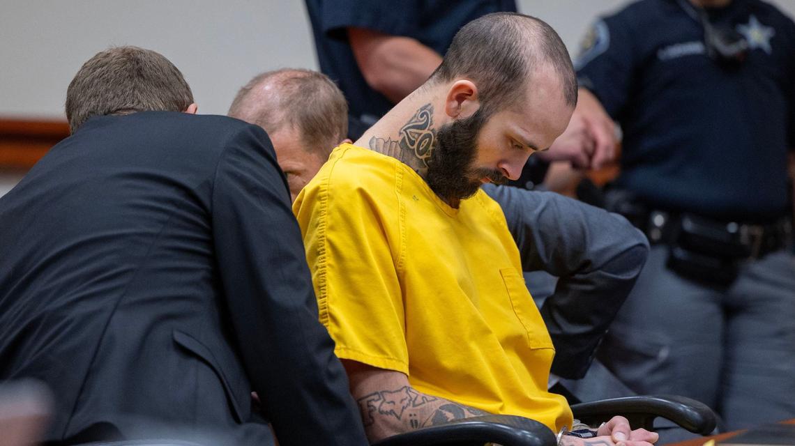 Nicholas Umphenour, the man who helped an Idaho inmate escape from prison at a local hospital, appears at the Ada County Courthouse for his arraignment.