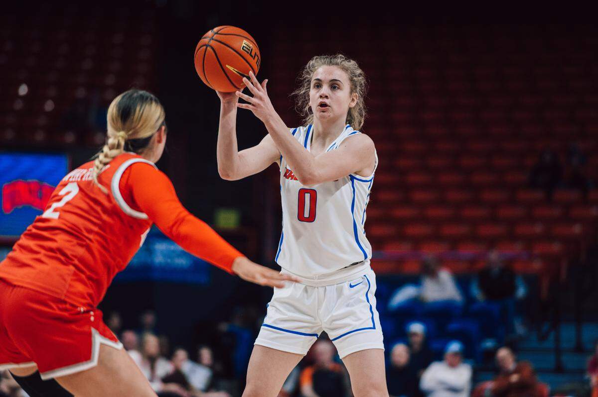 Tatum Thompson scored a career-high 19 points in Boise State’s 76-63 loss to first-place UNLV on Saturday at ExtraMile Arena.