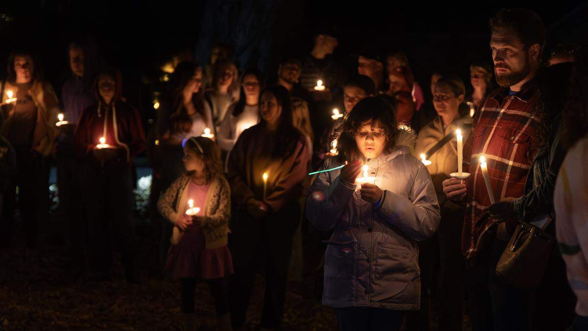 A candlelight vigil was held at Elm Grove Park in Boise on Saturday, Nov. 15, 2025 for Mora Gerety, a child who was killed by a vehicle while crossing the street in the North End neighborhood. 