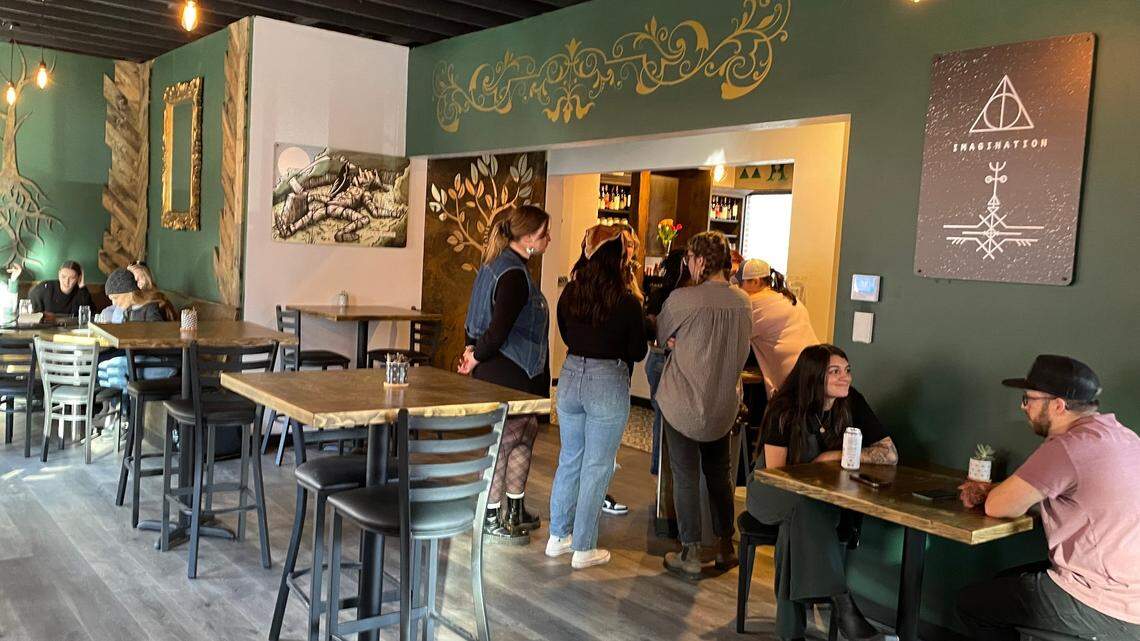 Diners check out Alchemist Plant Pub during a private soft-opening event in March.