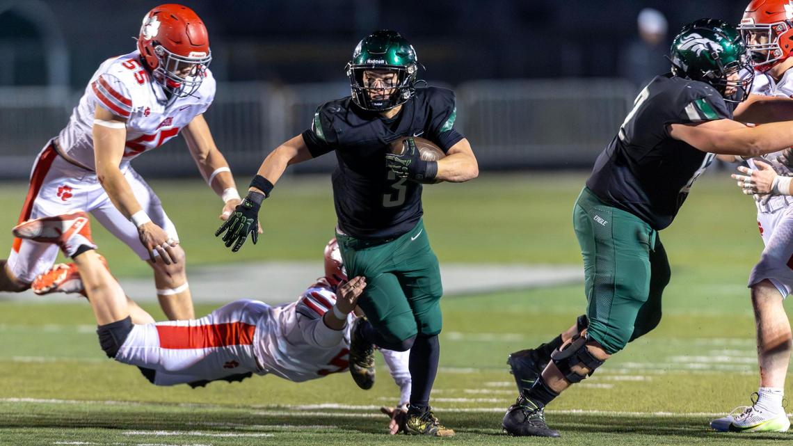 Eagle running back Noah Burnham made the 6A All-Idaho first team as a sophomore and a junior. He returns for his senior season with the Mustangs this fall. 