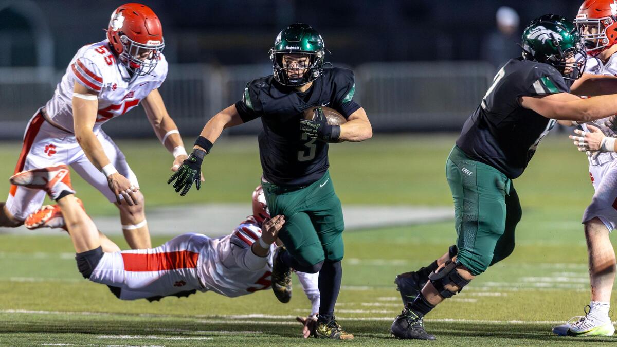 Eagle running back Noah Burnham made the 6A All-Idaho first team as a sophomore and a junior. He returns for his senior season with the Mustangs this fall.