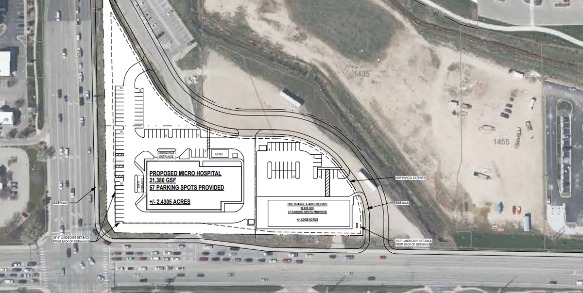 Preliminary plans show one possible layout for a proposed “micro-hospital” in Meridian.