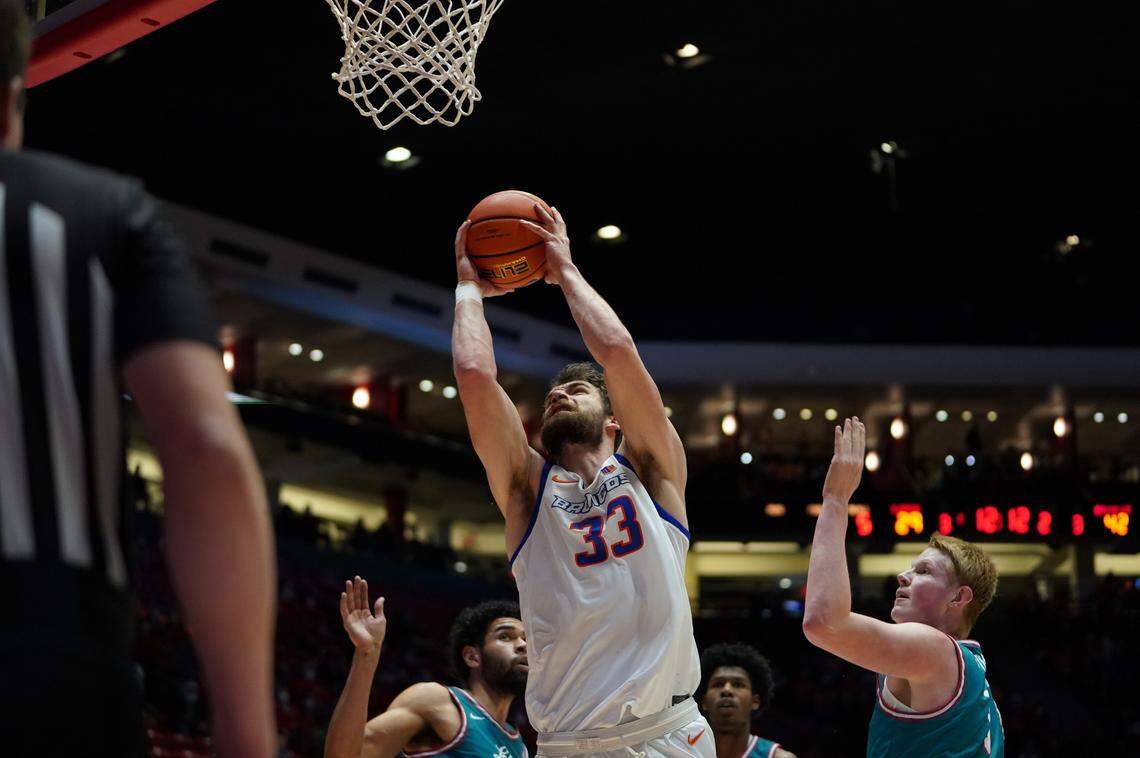 Mladen Armus pulled down a game-leading 13 rebounds as Boise State defeated New Mexico 71-63 on Saturday at The Pit in Albuquerque, New Mexico.
