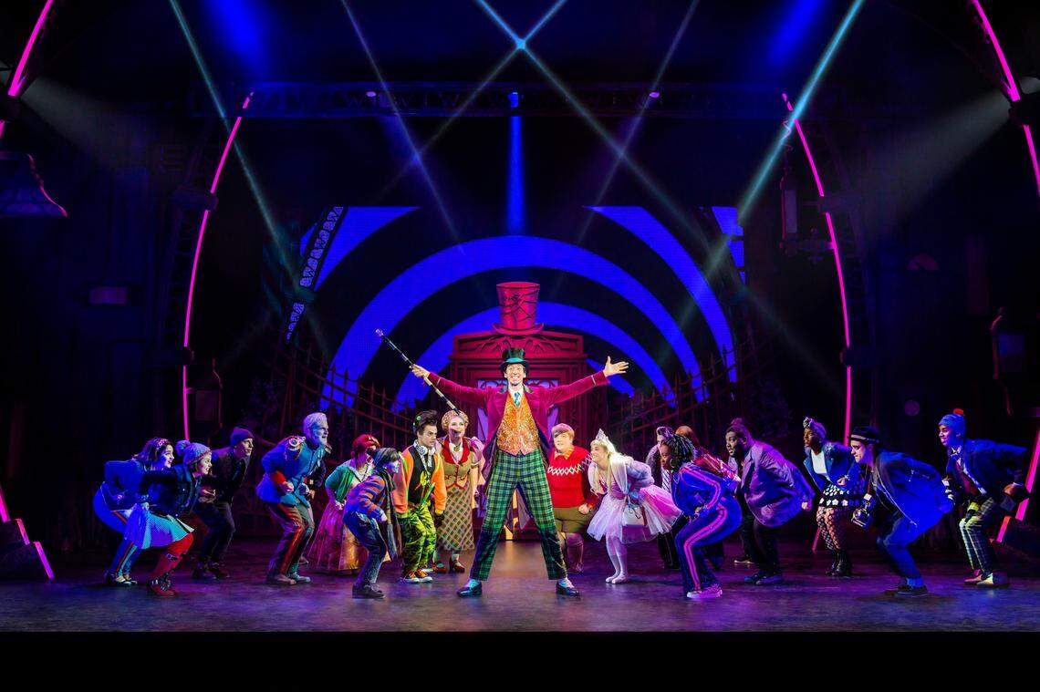 Cody Garcia as Willy Wonka and company in Roald Dahl’s “Charlie and the Chocolate Factory.” will play the Morrison Center in April and May 2021.