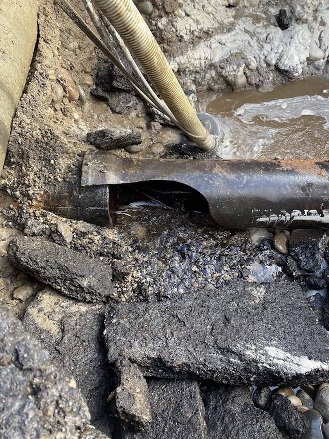 A water main break has caused flooding near the intersection of Broadway and Boise avenues.