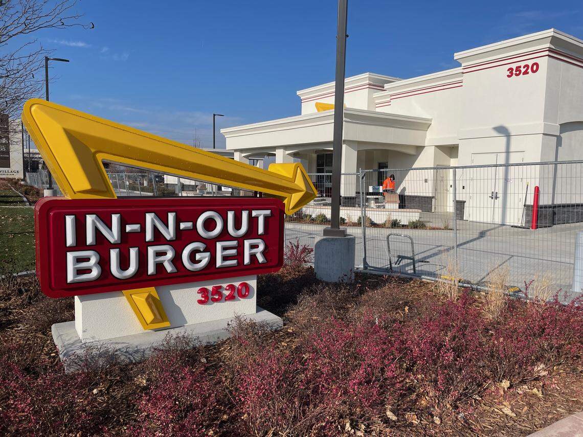 Workers continued putting final touches on the new In-N-Out Burger in Meridian on Wednesday.