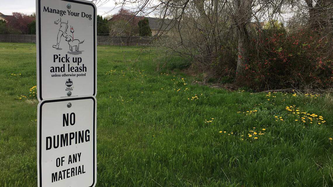 The 1.43 acre field on Gary Lane in the Pierce Park neighborhood has signs posted by the Boise Parks and Recreation Department. The city has had plans to build a fire station there since at least 2001.