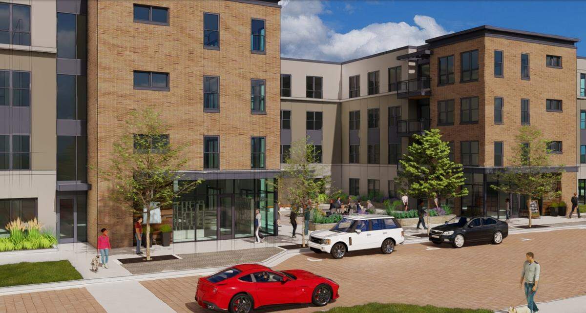 The new design for the live-work units in the Molinari Park development in downtown Eagle.