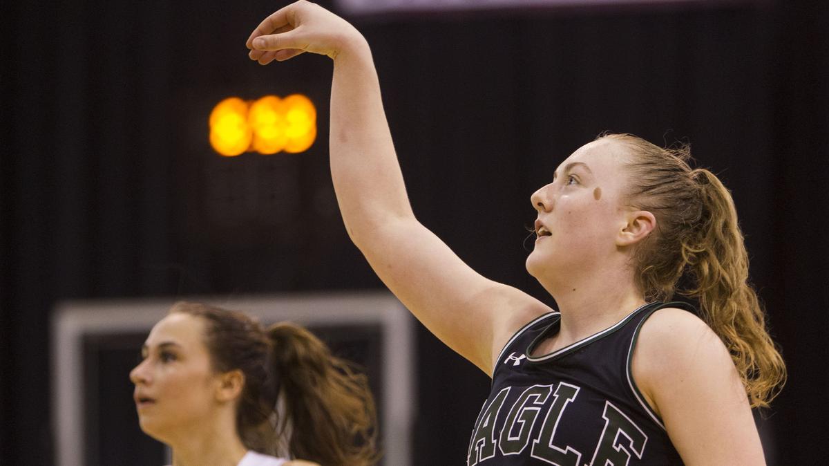 Eagle senior Meghan Boyd hit five 3-pointers in a row against Lake City in the first round of the 5A girls state basketball tournament Thursday, Feb. 14, 2019 at Ford Idaho Center in Nampa.