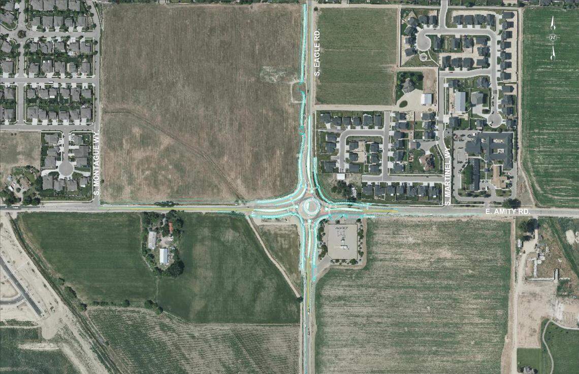 The Ada County Highway District worked to construct the Amity intersection this summer.