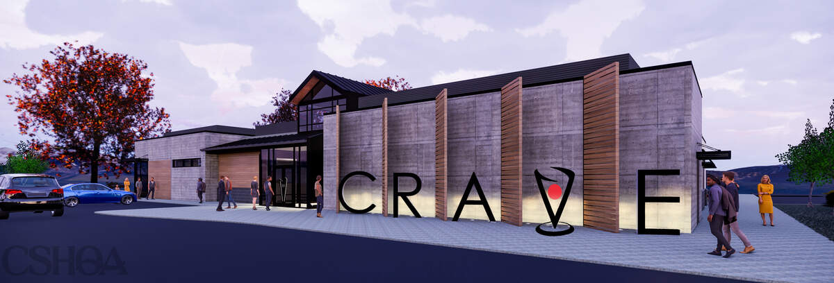 An architectural rendering of Crave Kitchen & Bar, which is slated to open in May in Eagle.