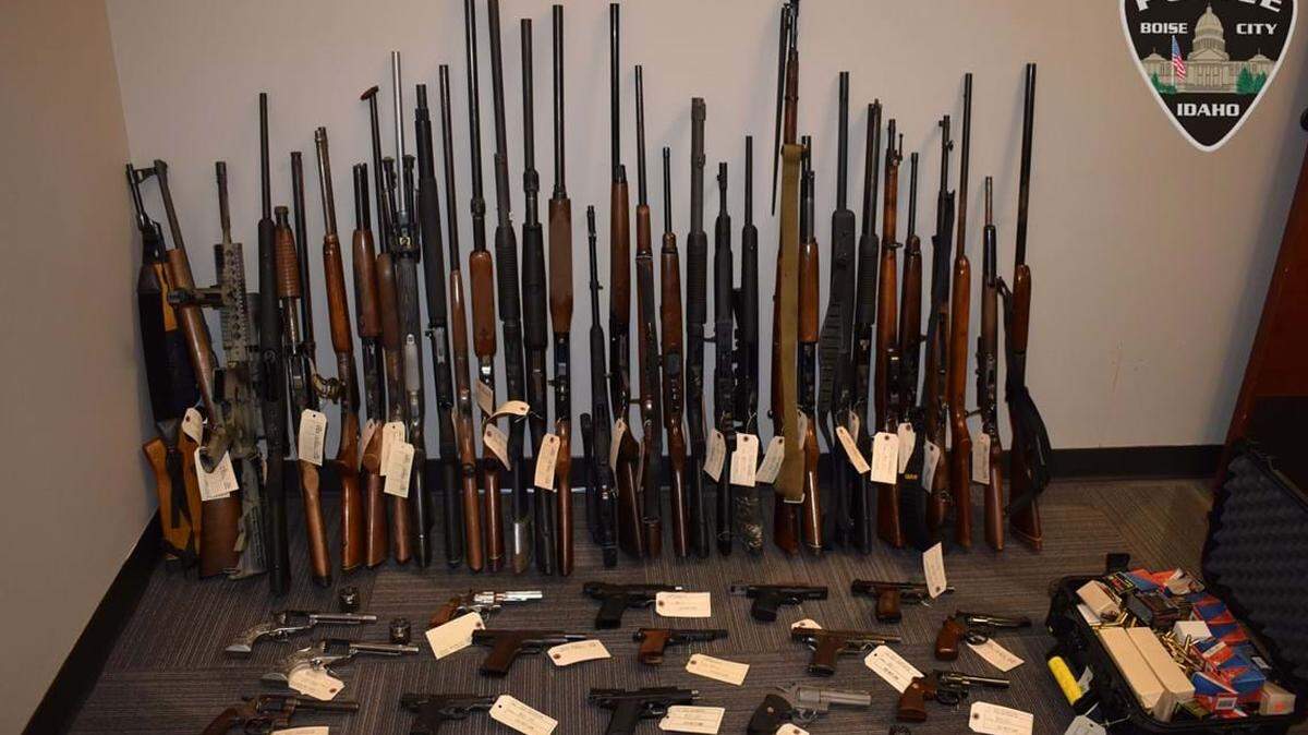 Of the firearms the Boise Police Department found at a residence after arresting a man, 10 were confirmed stolen from Boise and in Washington, police said.