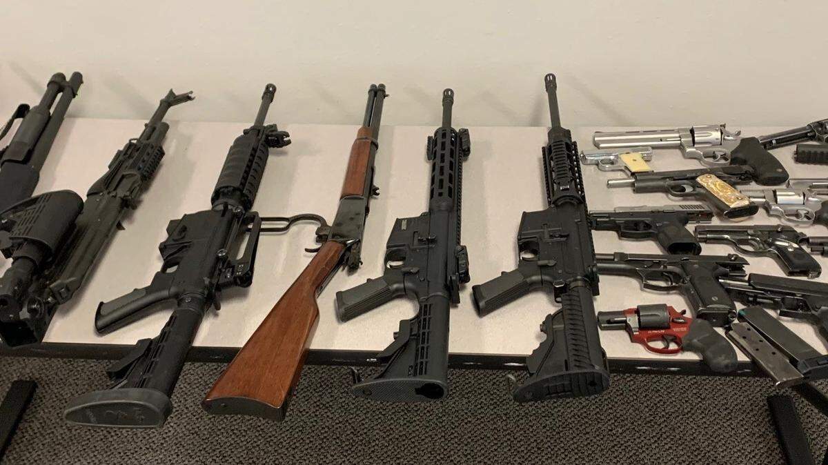 A total of 23 firearms, including several assault rifles, were recovered by Caldwell and Canyon County law enforcement agents this week.